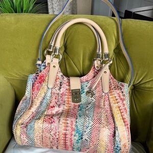 Brahmin Multicolor Snakeskin Shoulder Bag